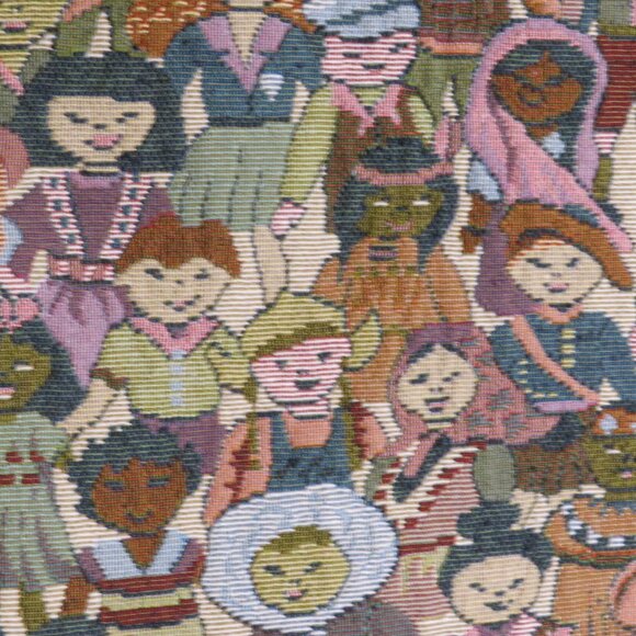 Vintage "Kids Around the World" Tapestry Vest, Size Large UNISEX (TEACHERS) - Picture 7 of 8